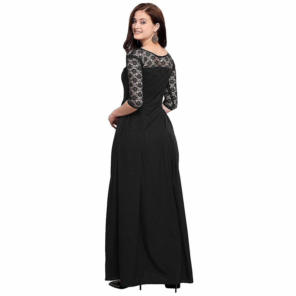 Buy Women's Crepe 3/4 Sleeve Gown - Fashion2Wear Online at Best Price ...